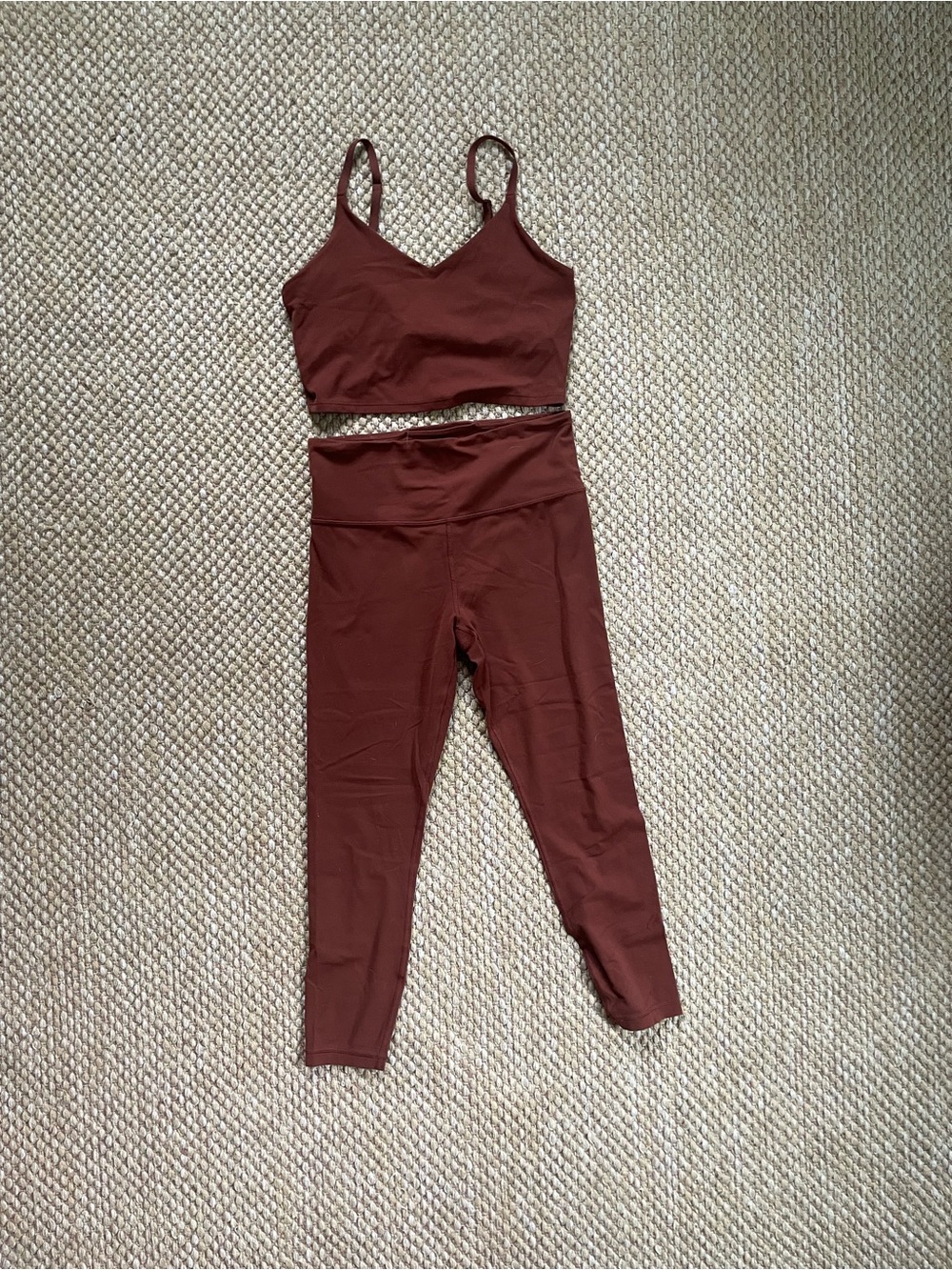 Athleta High-Waist Seamless Leggings & V-Neck Sports Bra Set